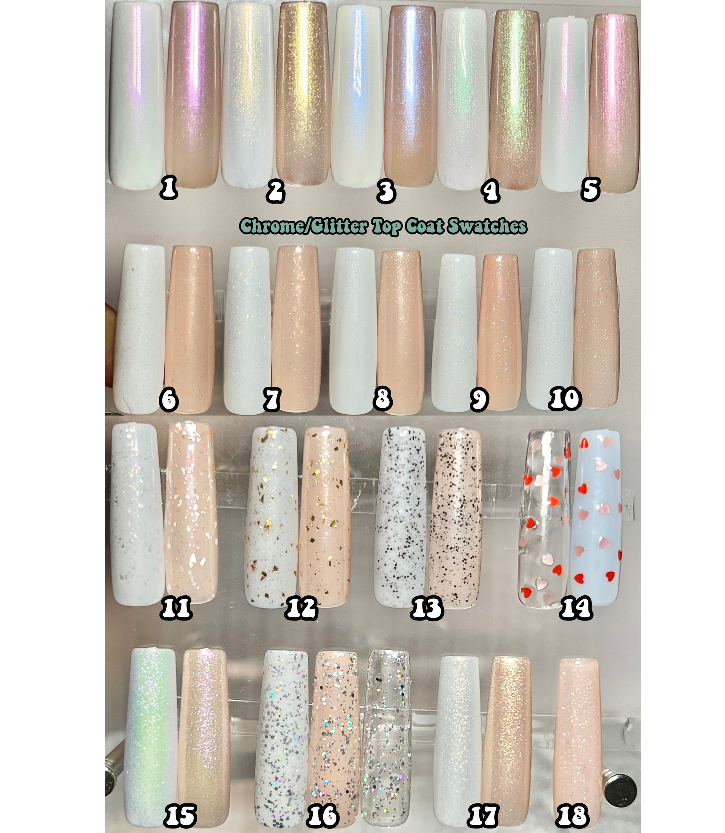 Chrome Top Coat Swatches - NOT FOR SALE