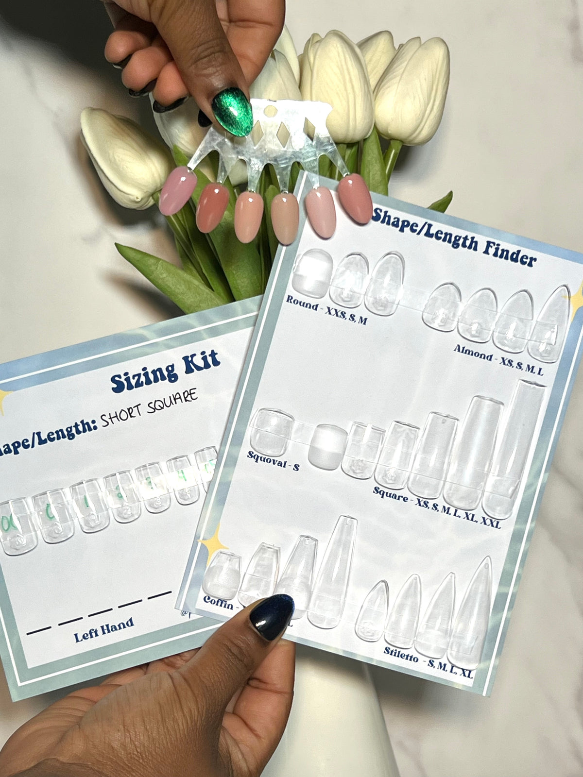 Starter Kit #4: Sizing Kit, Shade Finder, & Shape & Length Finder