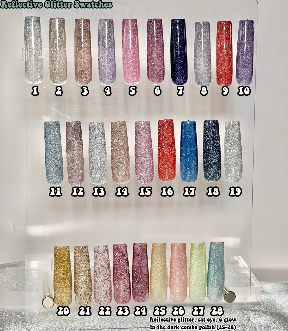 Reflective Glitter Swatches