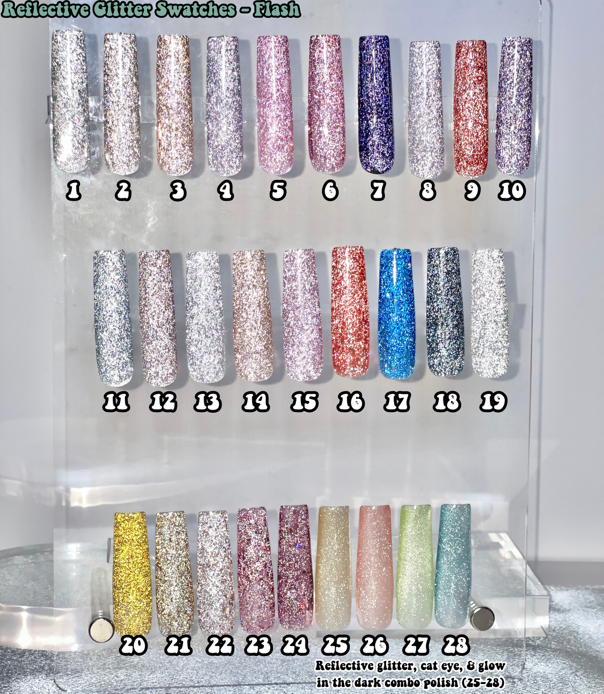 Reflective Glitter Swatches